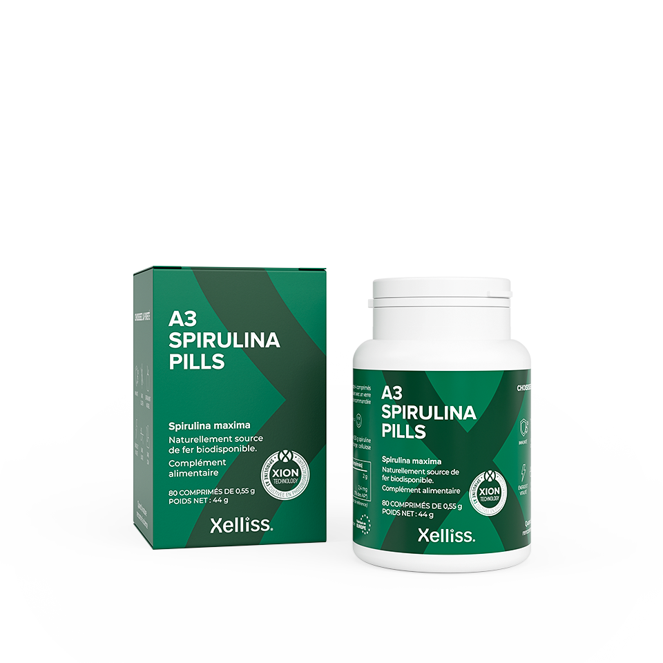 A3 Spirulina Pills Xelliss - Comprimés de spiruline premium
