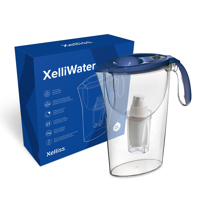 Carafe filtrante XelliWater Xelliss - Purification et alcalinisation de l'eau