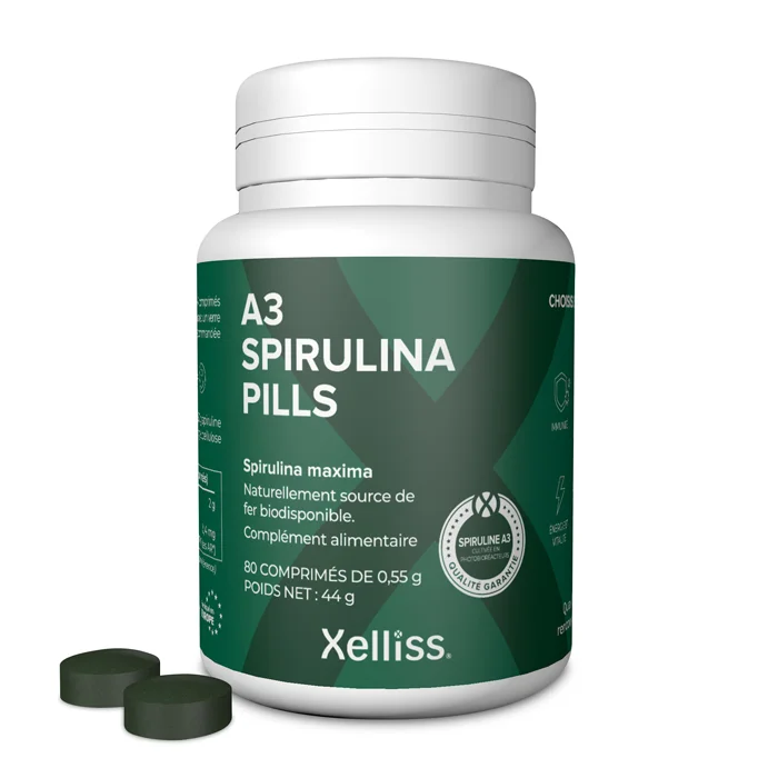 A3 Spirulina Pills, Xelliss, Natura4Ever, Spiruline, Phycocyanine